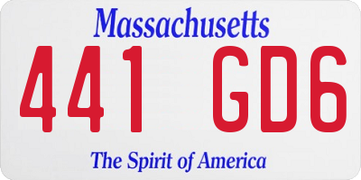 MA license plate 441GD6