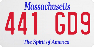 MA license plate 441GD9