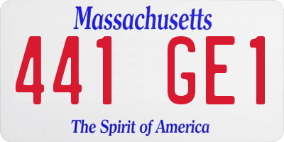 MA license plate 441GE1