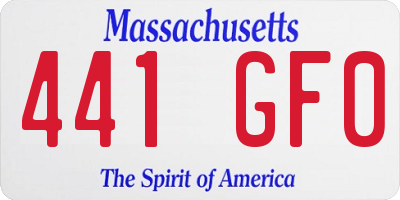 MA license plate 441GF0