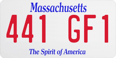 MA license plate 441GF1