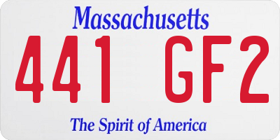 MA license plate 441GF2