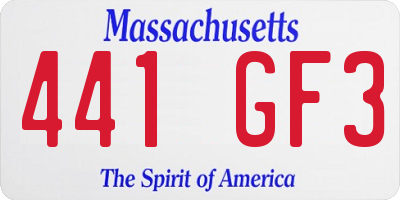 MA license plate 441GF3