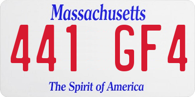 MA license plate 441GF4