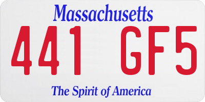 MA license plate 441GF5