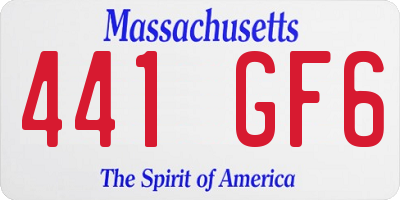 MA license plate 441GF6