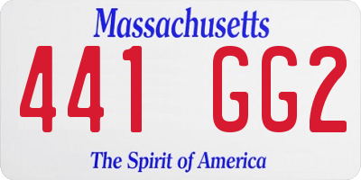 MA license plate 441GG2