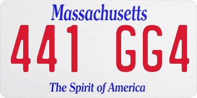 MA license plate 441GG4