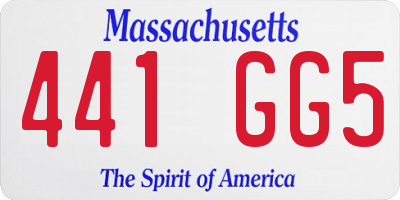 MA license plate 441GG5