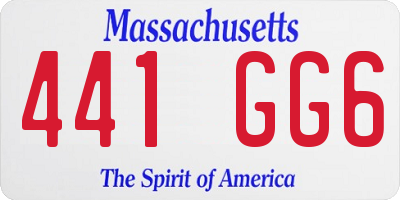 MA license plate 441GG6