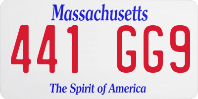 MA license plate 441GG9