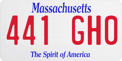 MA license plate 441GH0