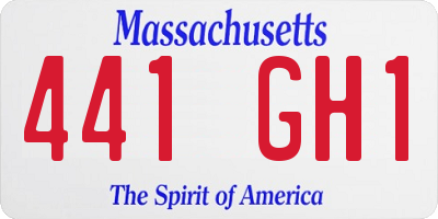 MA license plate 441GH1