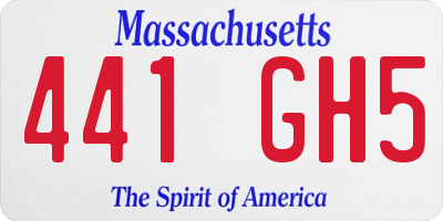 MA license plate 441GH5