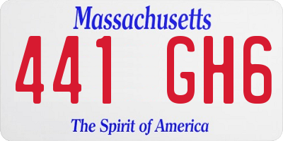 MA license plate 441GH6