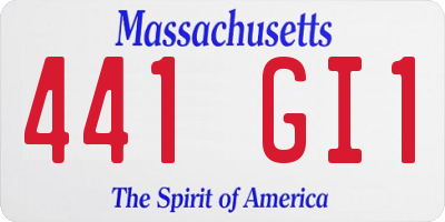 MA license plate 441GI1