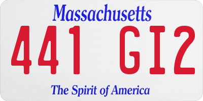 MA license plate 441GI2