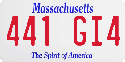 MA license plate 441GI4