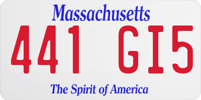 MA license plate 441GI5