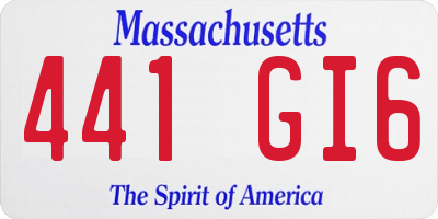 MA license plate 441GI6