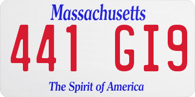 MA license plate 441GI9