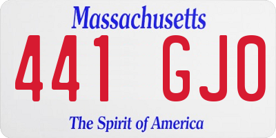 MA license plate 441GJ0