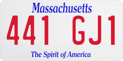 MA license plate 441GJ1