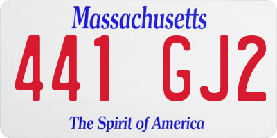 MA license plate 441GJ2