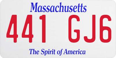MA license plate 441GJ6