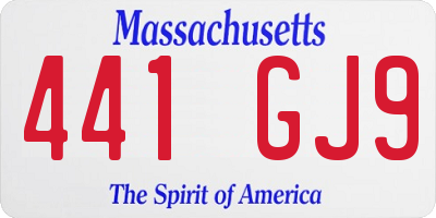 MA license plate 441GJ9