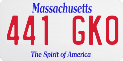 MA license plate 441GK0