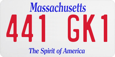 MA license plate 441GK1