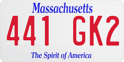 MA license plate 441GK2