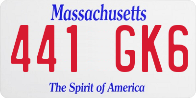 MA license plate 441GK6
