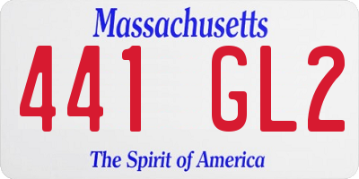 MA license plate 441GL2