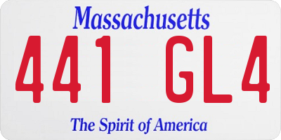 MA license plate 441GL4