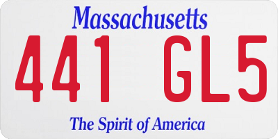 MA license plate 441GL5