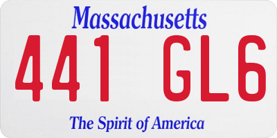 MA license plate 441GL6
