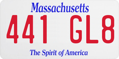 MA license plate 441GL8
