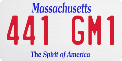 MA license plate 441GM1