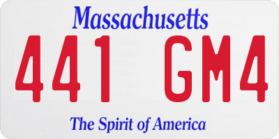 MA license plate 441GM4