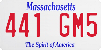 MA license plate 441GM5