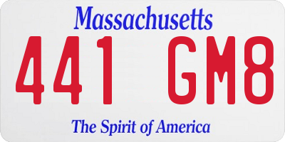 MA license plate 441GM8