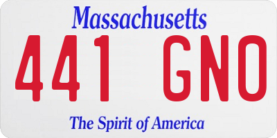 MA license plate 441GN0