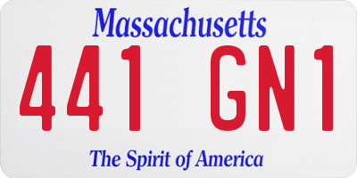 MA license plate 441GN1