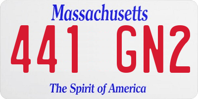 MA license plate 441GN2