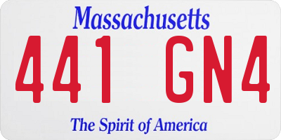 MA license plate 441GN4