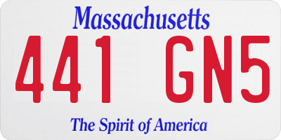 MA license plate 441GN5