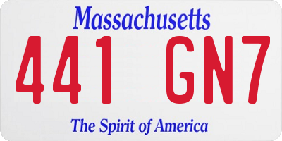 MA license plate 441GN7