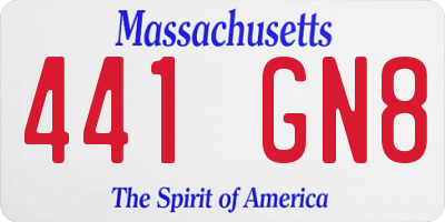 MA license plate 441GN8